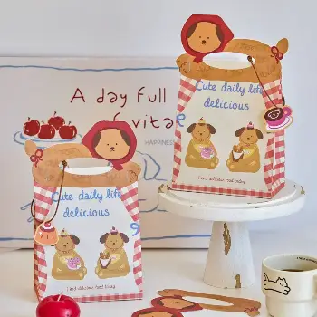 趴趴小狗手提紙袋10入