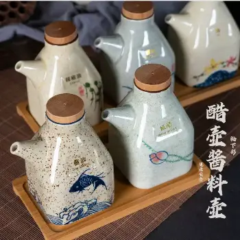  日式復古陶瓷調味罐組