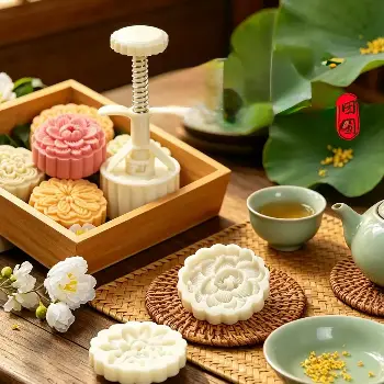 50克四花片｜百花齊放月餅模具