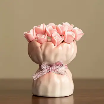 玫瑰花陶瓷水果叉